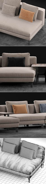 Flou Tay Modular Sofa Set-01 3D Model 2