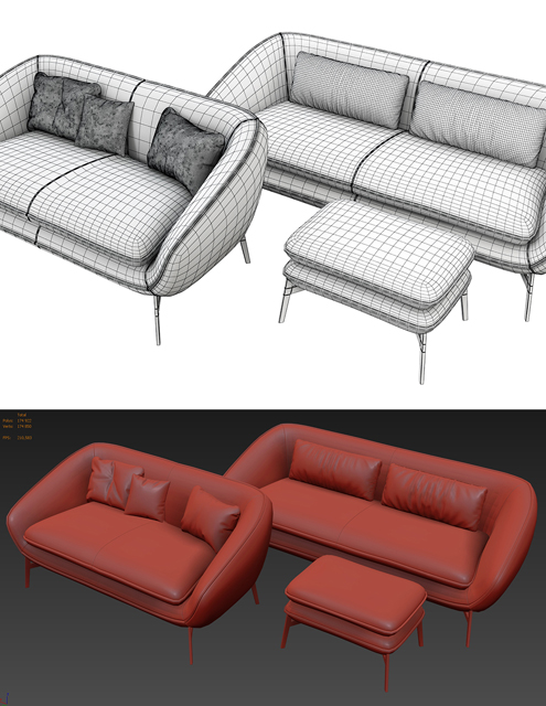 Flow Sofa 3D Model 3