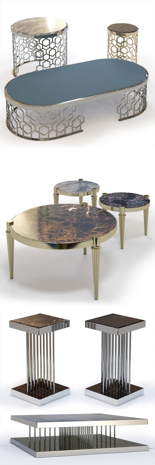 Fratelli Longhi Coffee Table Set-02 3D Model 2