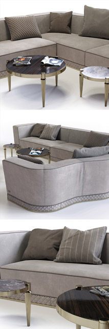 Fratelli Longhi Welles Corner Sofa 3D Model 2