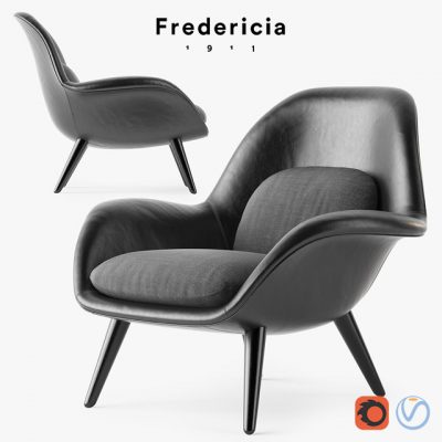 Fredericia Swoon Armchair 3D Model