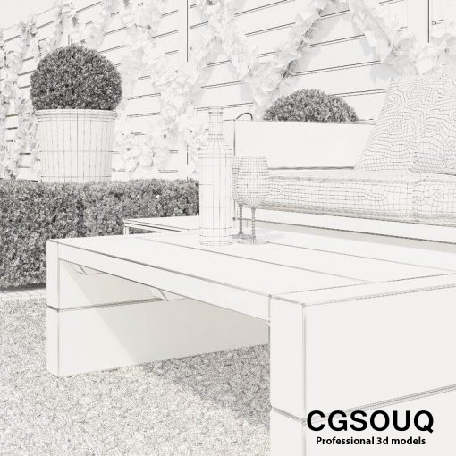 Garden seating area 3D model (6)