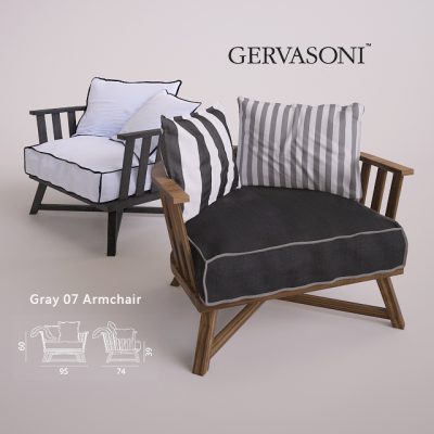 Gervasoni Gray-07-Two Types Armchair 3D Model
