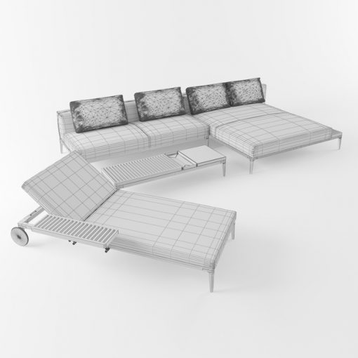 Gloster Grid Sofa Set 3D Model 3