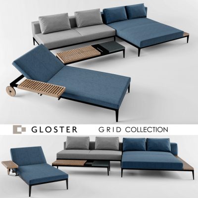 Gloster Grid Sofa Set 3D Model