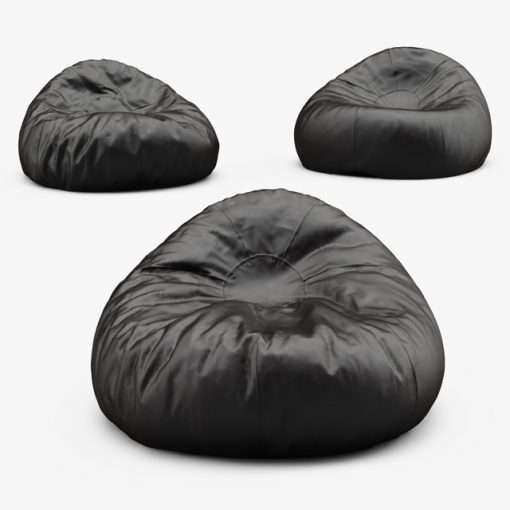 Grand Leather Bean Bag 3D Model