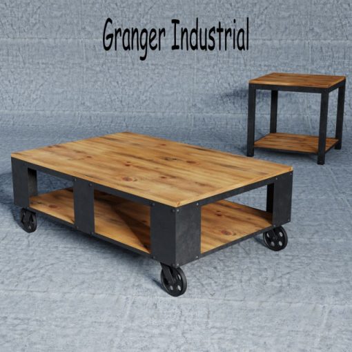 Granger Industrial Rustic Storage Occasional Table 3D Model