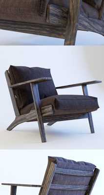 Hans Wegner Plank Armchair 3D Model