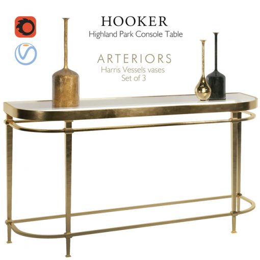 Hooker Highland Park Console Table 3D Model