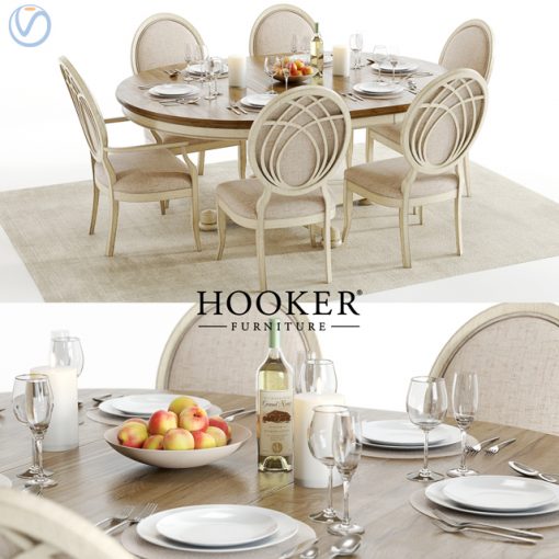 Hooker Sunset Point Table & Chair 3D Model