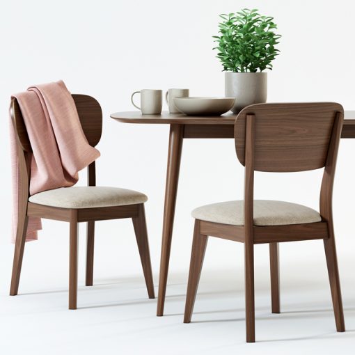 Juneau Dining Table & Chair 3D Model 2
