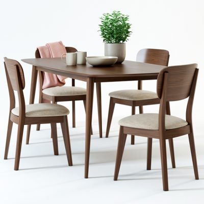 Juneau Dining Table & Chair 3D Model