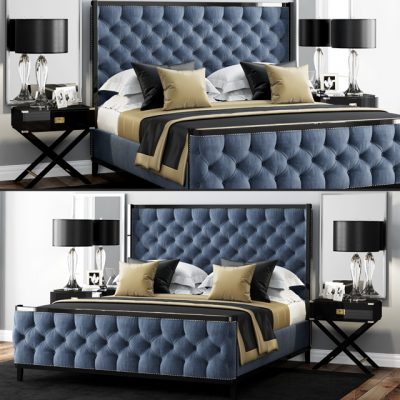 Kensington Luxio Queen Tufted Bed 3D Model