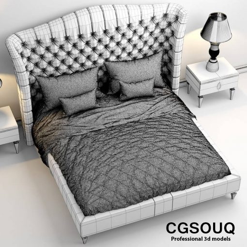 Kesy Capital Decor bed 3D model 5