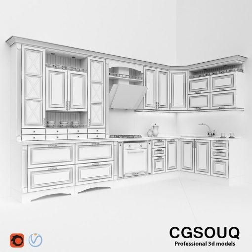 Kitchen Classic 3D model (3)
