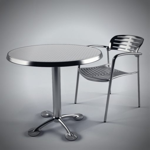 Knoll Toledo Table & Chair 3D Model 2