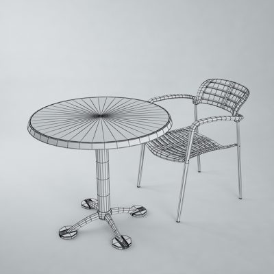 Knoll Toledo Table & Chair 3D Model 3