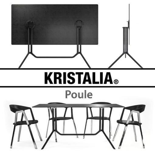 Kristalia Compas Table & Poule Chair 3D Model