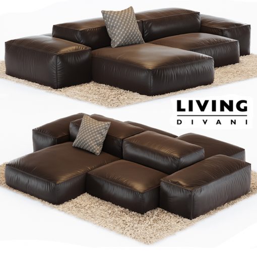Living Divani Extrasoft Sofa Set-02 3D Model