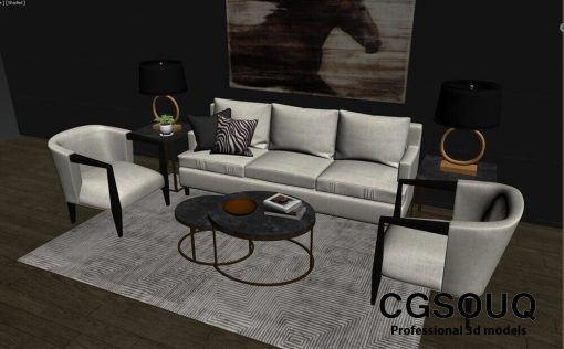 Living Furniture Set 3D model 3