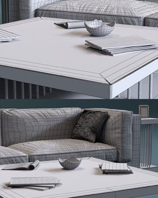 Longhi Mason 2-Seater Sofa 3D Model 3