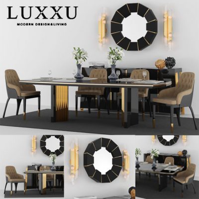Luxxu Dining Table & Chair 3D Model