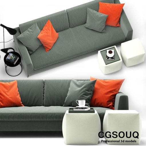 Meridiani Louis Up Sofa 3D model (3)