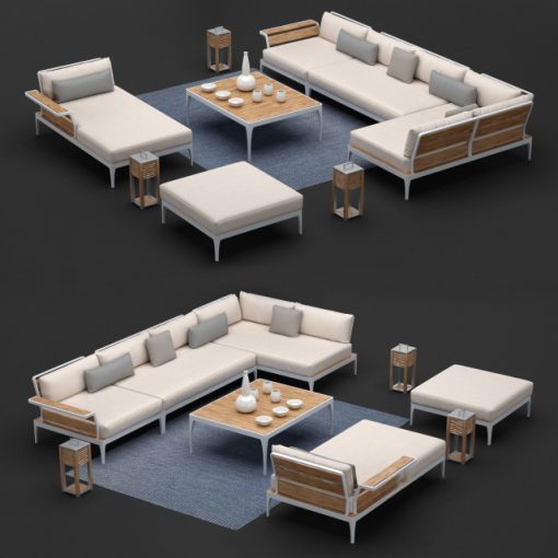 Meridien Outdoor Sofa Collection 3D Model
