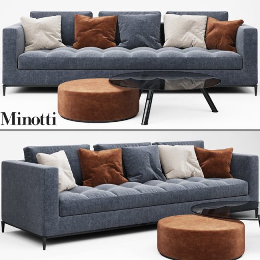 Minotti Andersen Quilt Sofa 3D Model