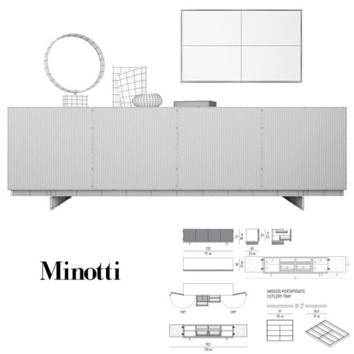 Minotti Aylon Sideboard 3D Model 3