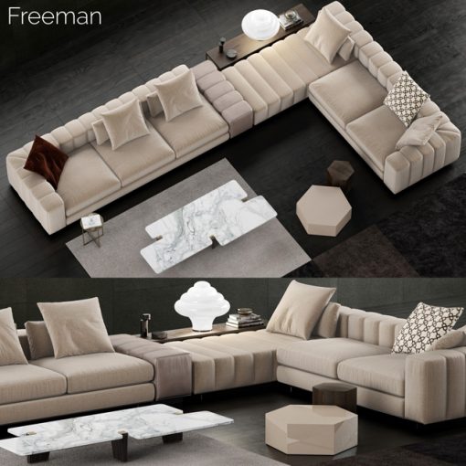 Minotti Freeman Vol.1 Sofa Set 3D Model