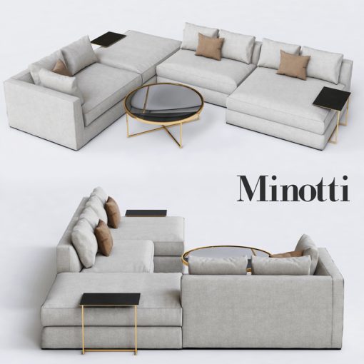Minotti Hamilton Sofa Set-02 3D Model