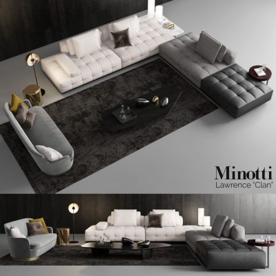 Minotti Lawrence Clan Sofa 3D Model