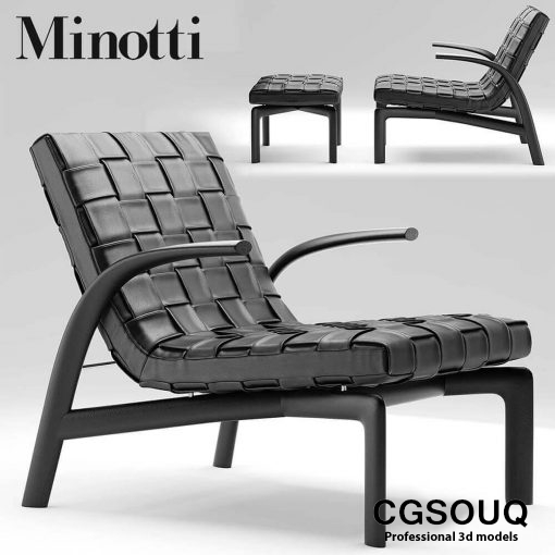 Minotti Pasmore Armchair 3D model (1)
