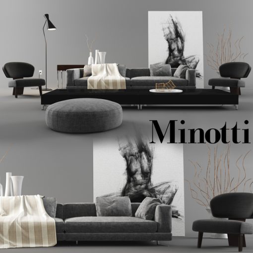 Minotti Set-02 Sofa 3D Model