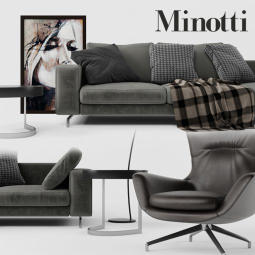 Minotti Sherman Sofa Set-01 3D Model 2