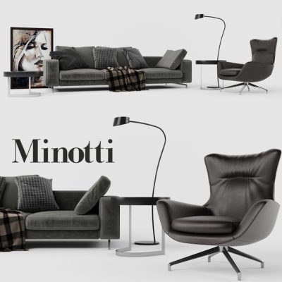 Minotti Sherman Sofa Set-01 3D Model