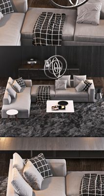 Minotti Sofa Set-10 3D Model 2