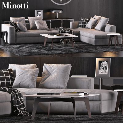 Minotti Sofa Set-10 3D Model