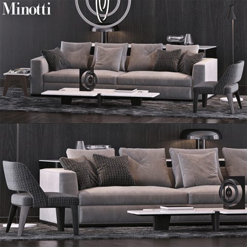 Minotti Sofa Set-11 3D Model