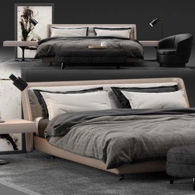 Minotti Spencer Bed 3D Model