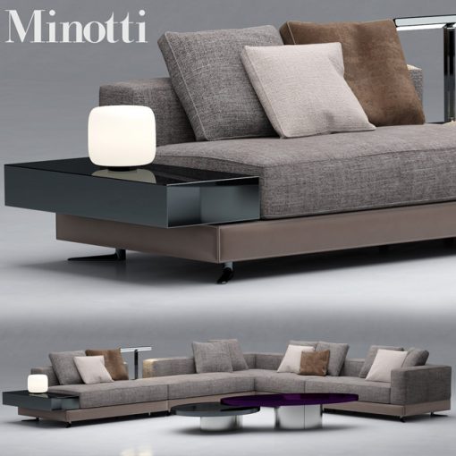 Minotti White Sectional Sofa 3D Model