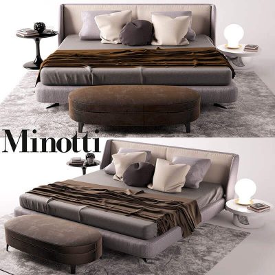 Minotti bed 3D model