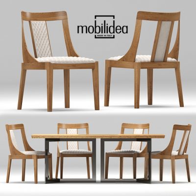 Mobilidea Adam-Eva Table & Chair 3D Model