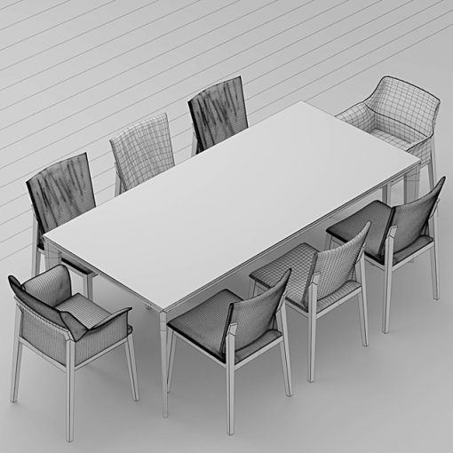 Molteni Breva & Tevan Table & Chair 3D Model 3