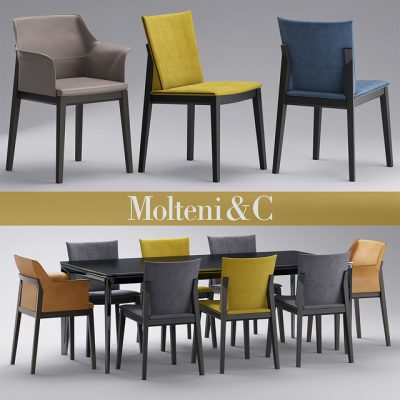 Molteni Breva & Tevan Table & Chair 3D Model