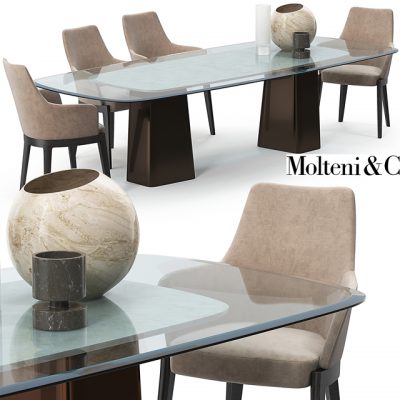 Molteni Mayfair Table & Chair 3D Model