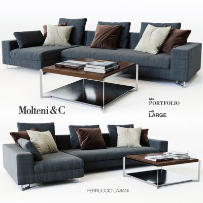Molteni&C Portfolio Large Sofa 3D Model