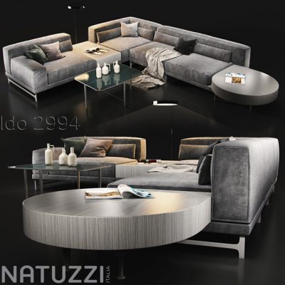 Natuzzi Ido 2994 Sofa Set 3D Model
