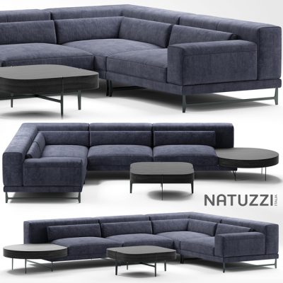 Natuzzi Ido Corner Sofa Set-02 3D Model